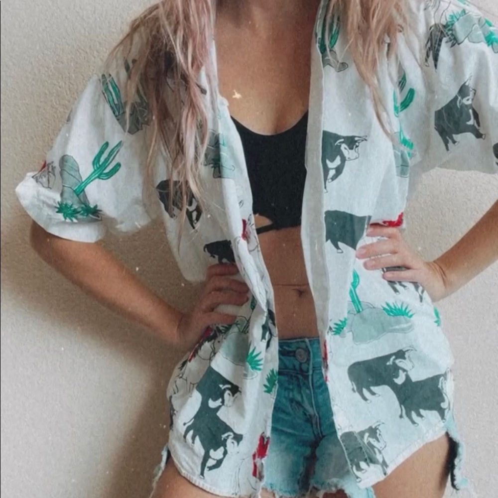Embroidered  Casey Coleman button up. RARE FIND